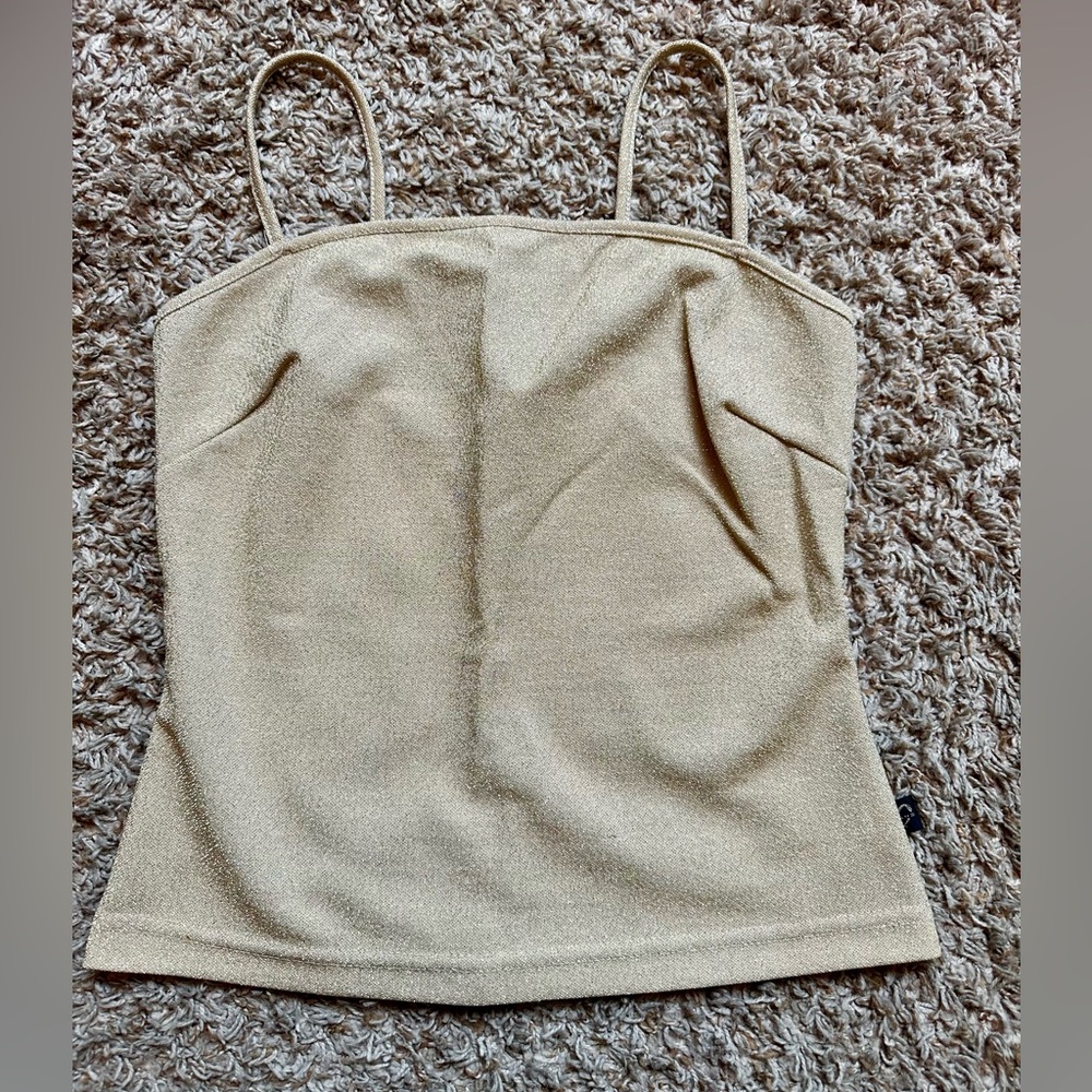 Women’s XOXO Jeans Camisole Top; Metallic Gold; Size M